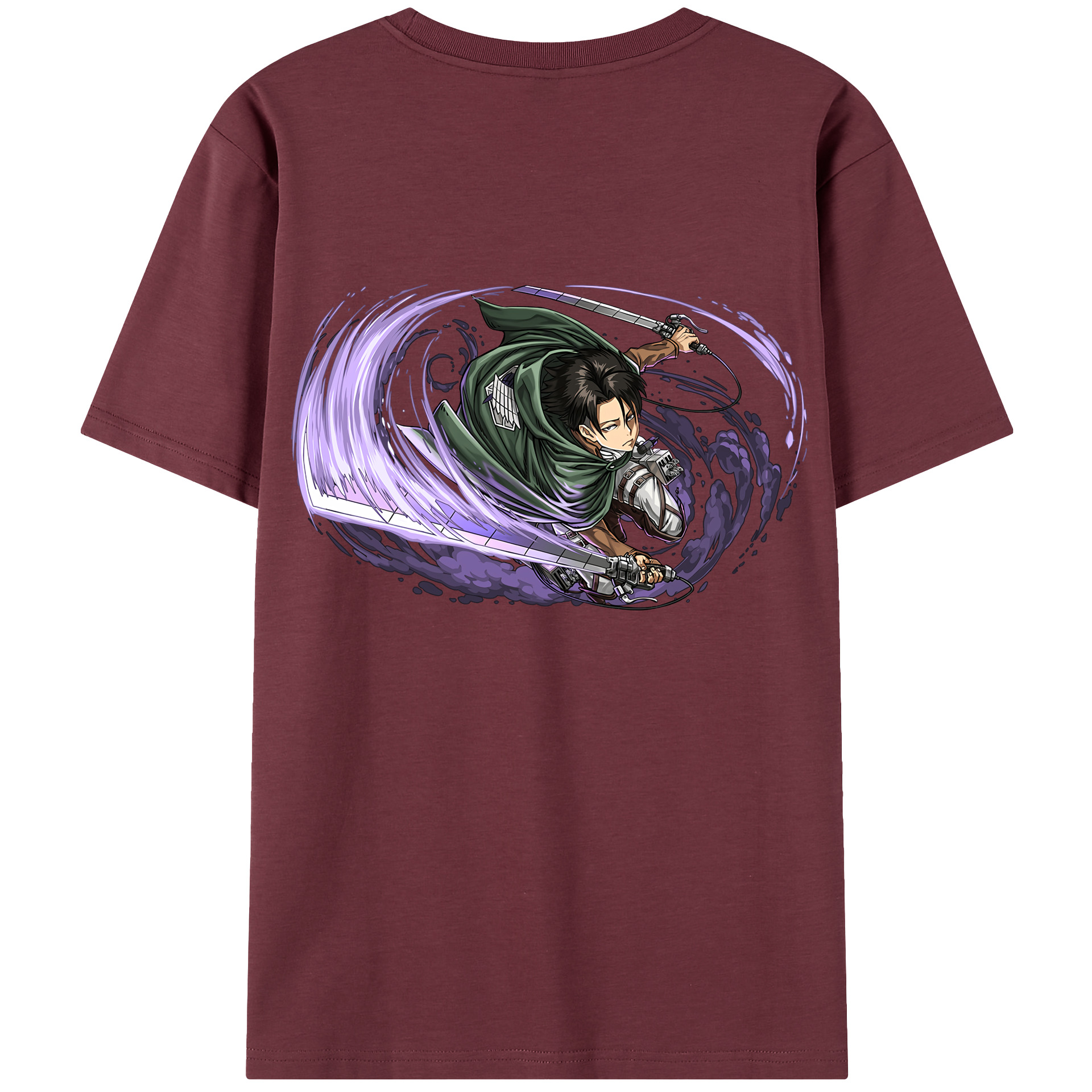 （画像用） 進撃の巨人 リヴァイ·アッカーマン Attack on Titan Levi Ackerman 綿100％半袖Tシャツ（背面プリント）